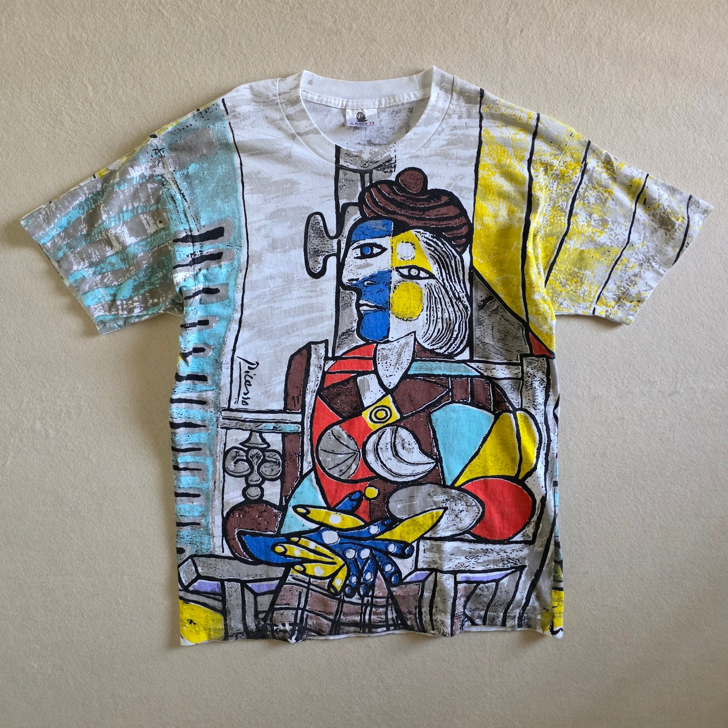 Rare Pablo Picasso All Over Print Graphic Tee L