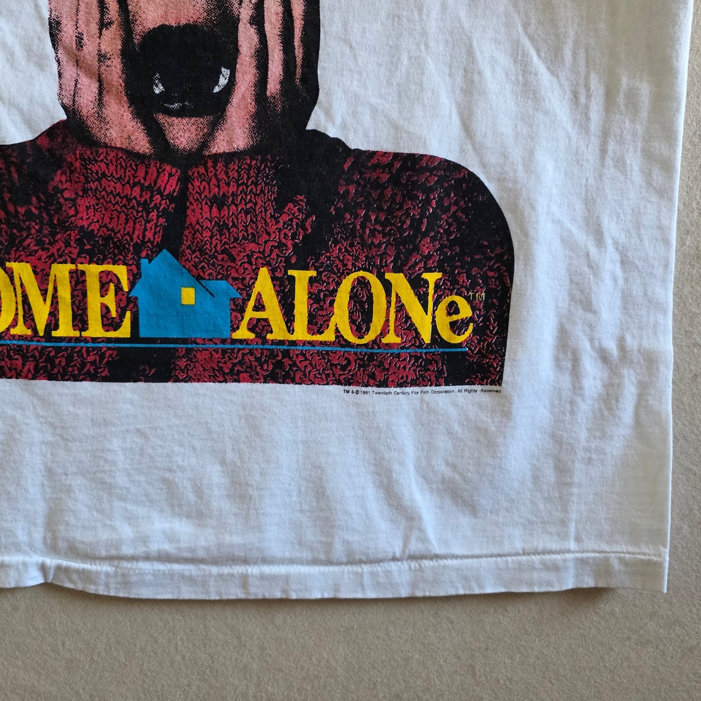 Home Alone Pepsi Retro Movie Tshirt Washed White