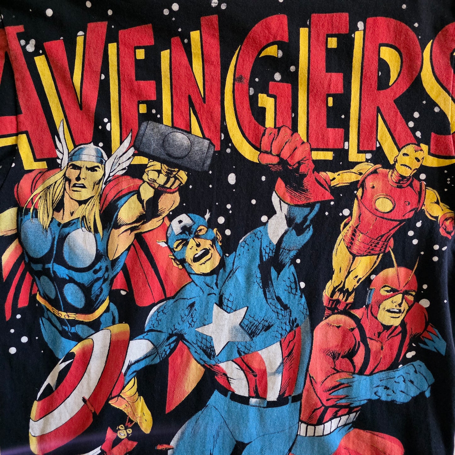 Classic Marvel Avengers Overprint All Over Print TShirt Tee Large