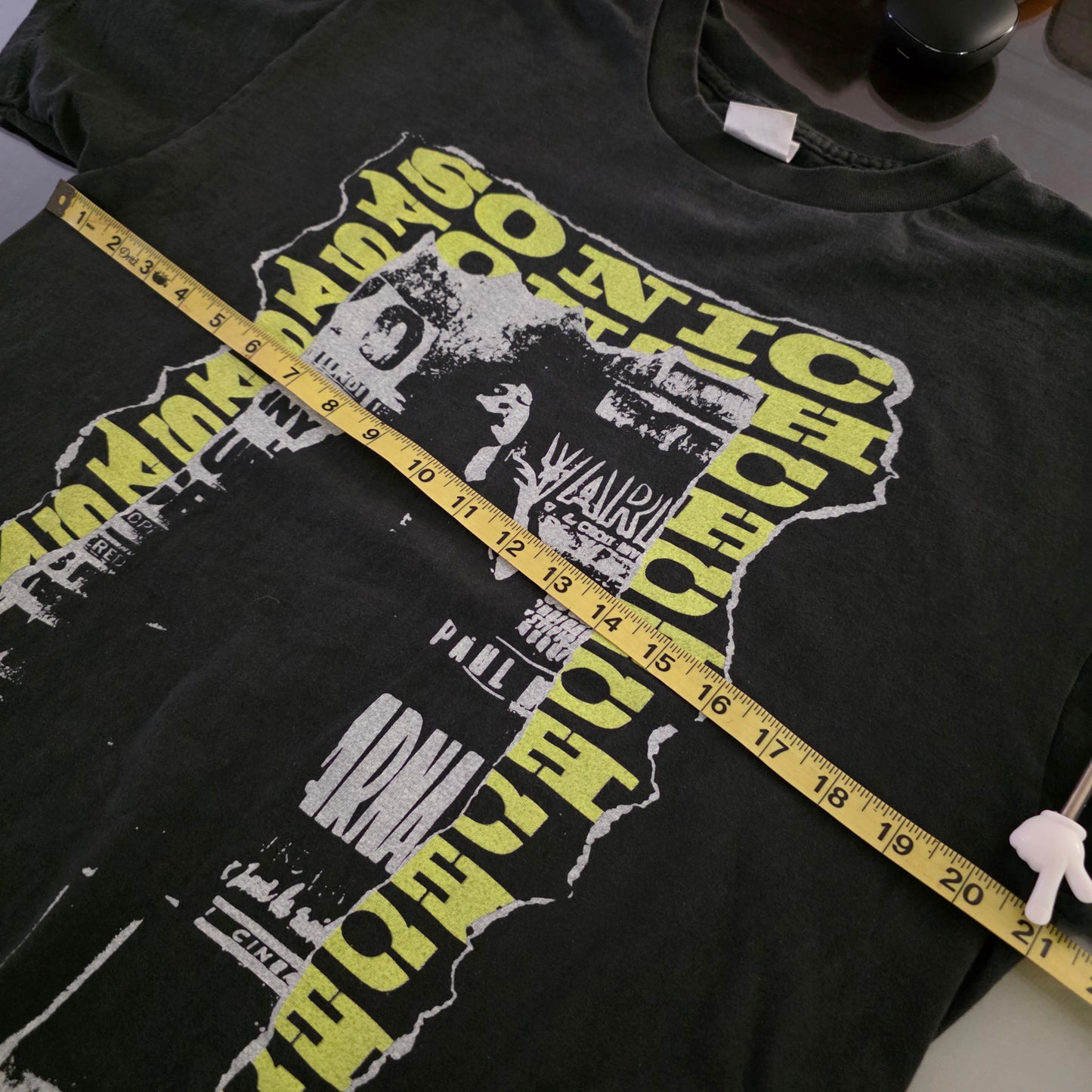 Sonic Youth Tannis Root Anna Karina Graphic Print Tshirt Faded Black L