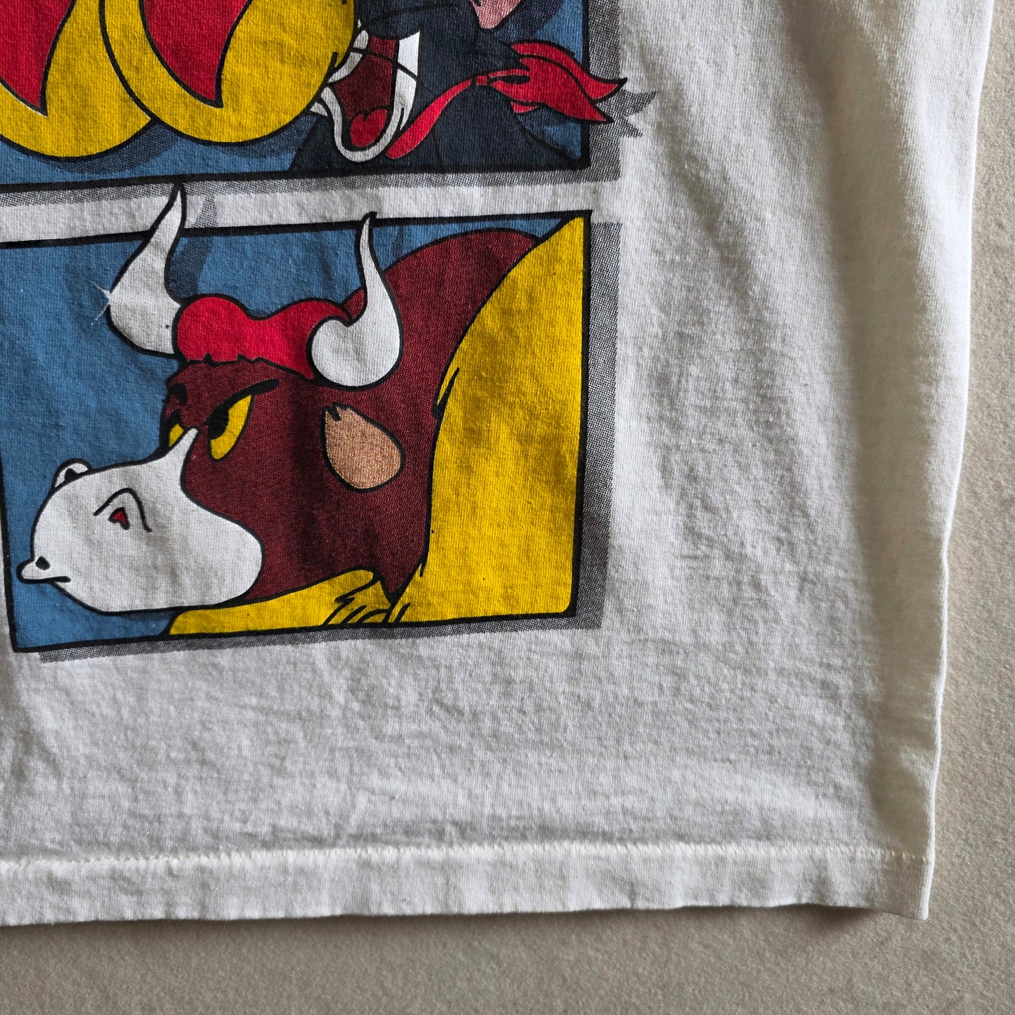 Tom And Jerry Cowboy 90s Style Double-sided Tshirt XL Eggshell White