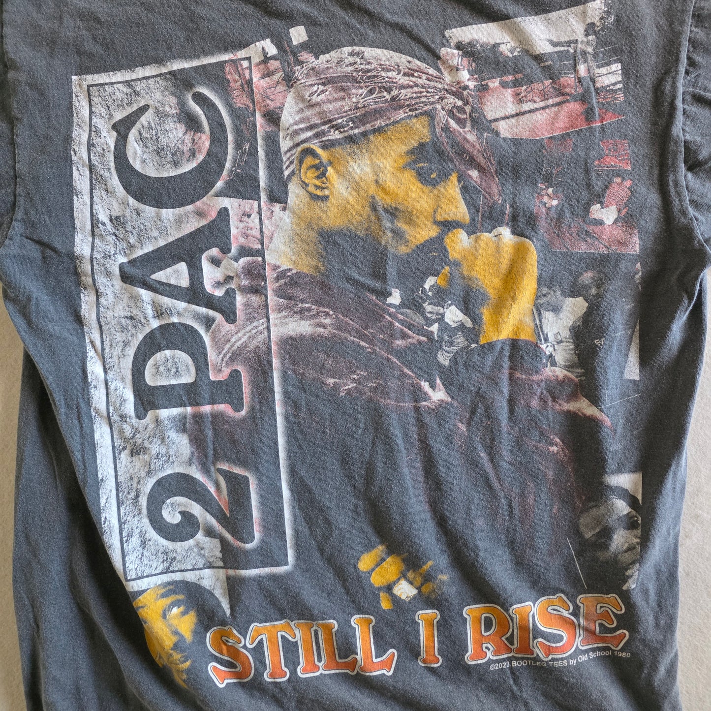 2Pac Tupac Shakur Big Print Vintage-Style Graphic Tee Tshirt XL