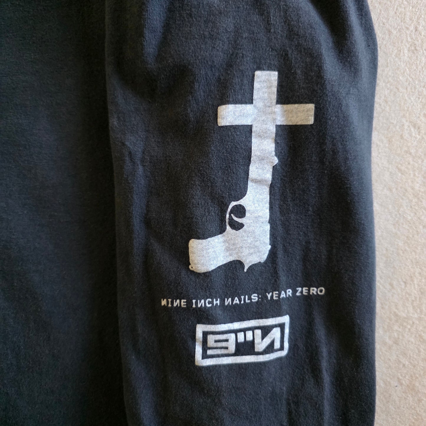 Nine Inch Nails The Downward Spiral Year Zero Long Sleeve Tshirt Faded XL