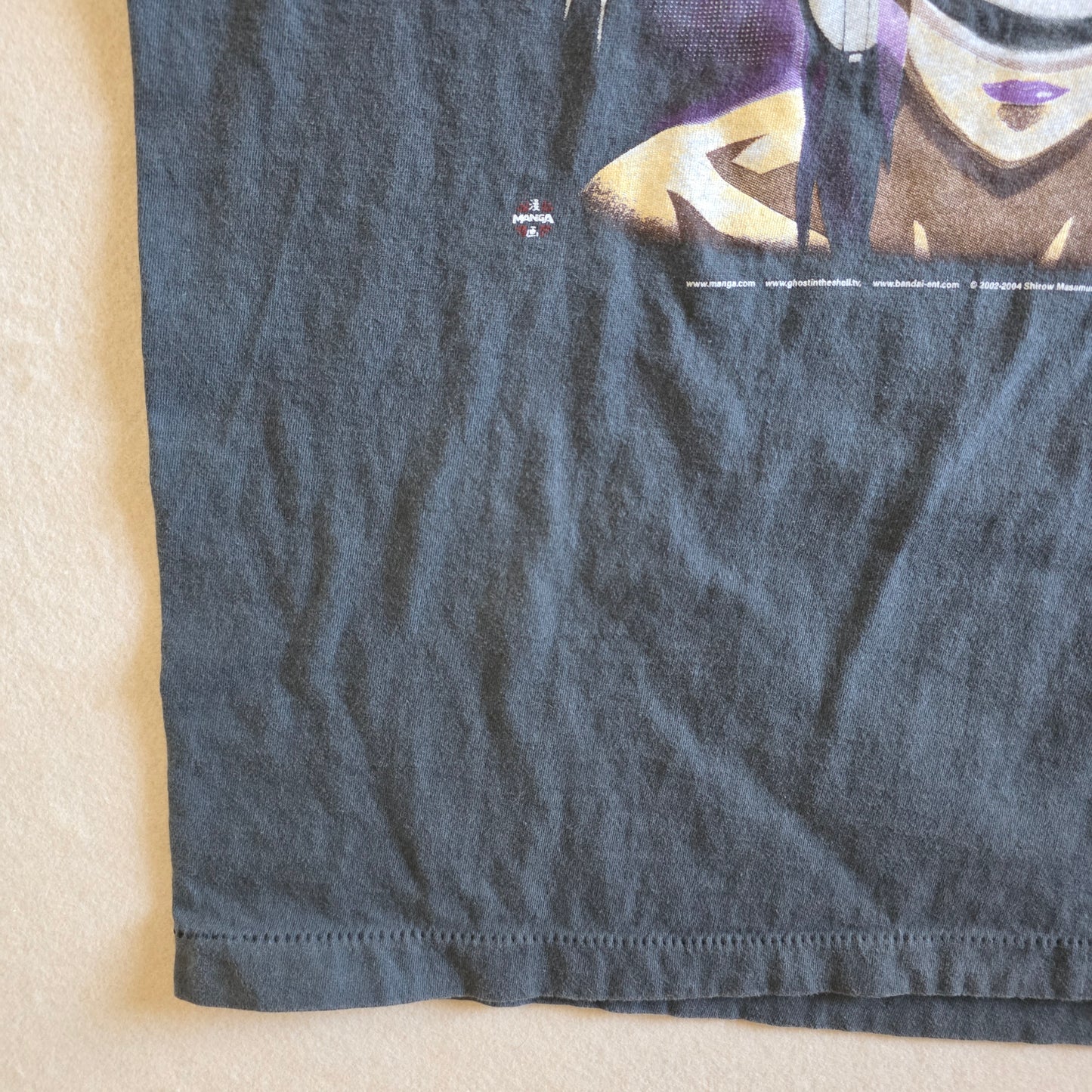 Ghost In The Shell Stand Alone Complex Double-sided Anime Tshirt L Faded Black