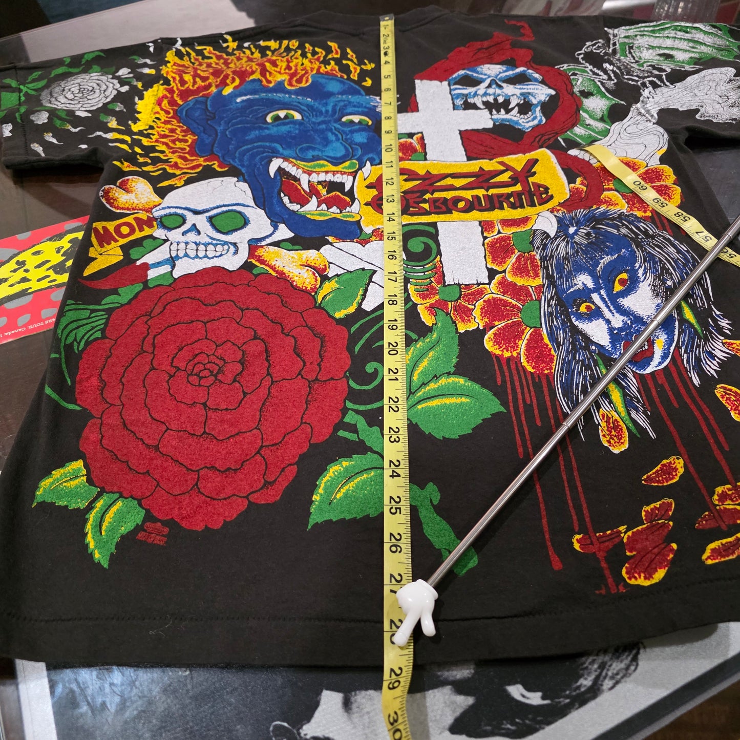 Ozzy Osbourne Overprint All Over Print Graphic Tshirt Large