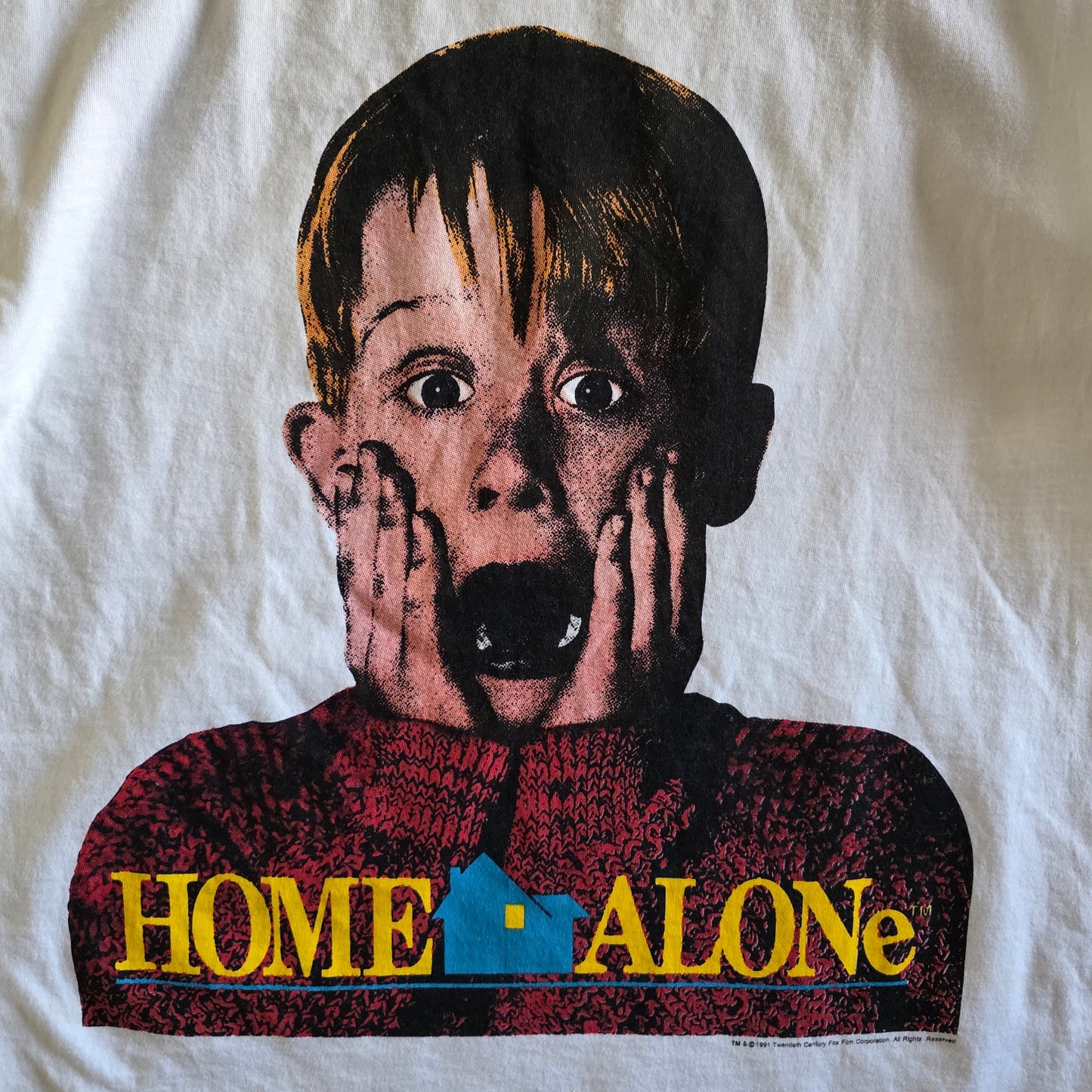 Home Alone Pepsi Retro Movie Tshirt Washed White