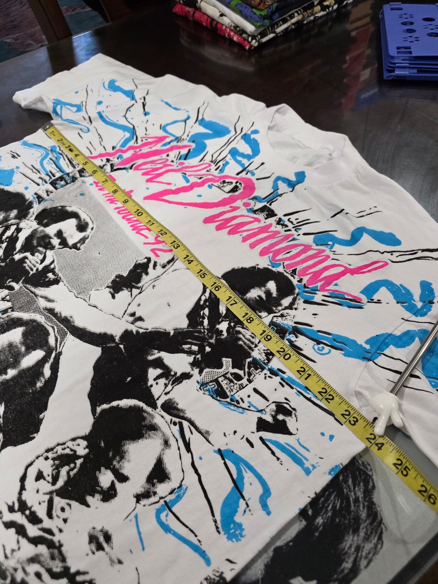 Neil Diamond In The Round 92' Overprint All Over Print Tee Tshirt XL Upcycled