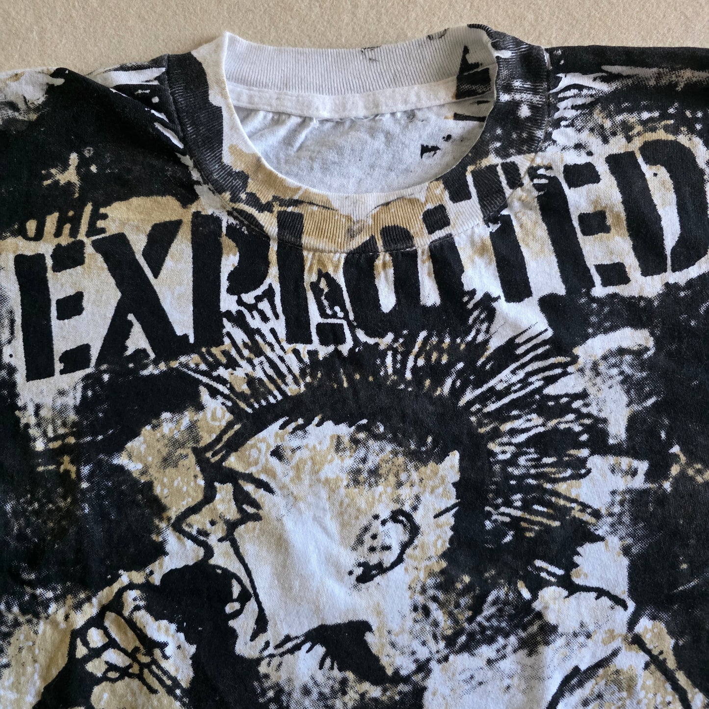 The Exploited Overprint All Over Print Tee Tshirt XL Upcycled