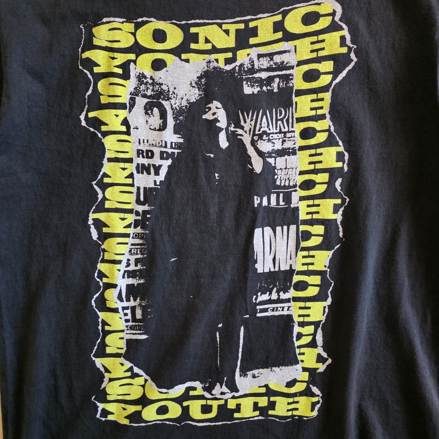 Sonic Youth Tannis Root Anna Karina Graphic Print Tshirt Faded Black L