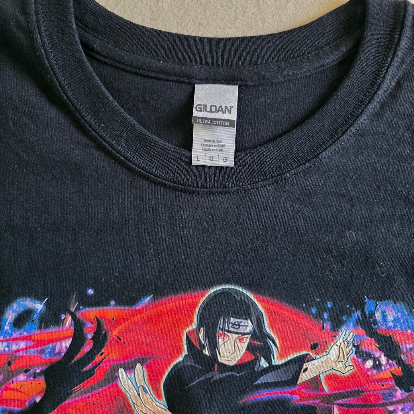 Naruto Itachi Tshirt Tee Large Black