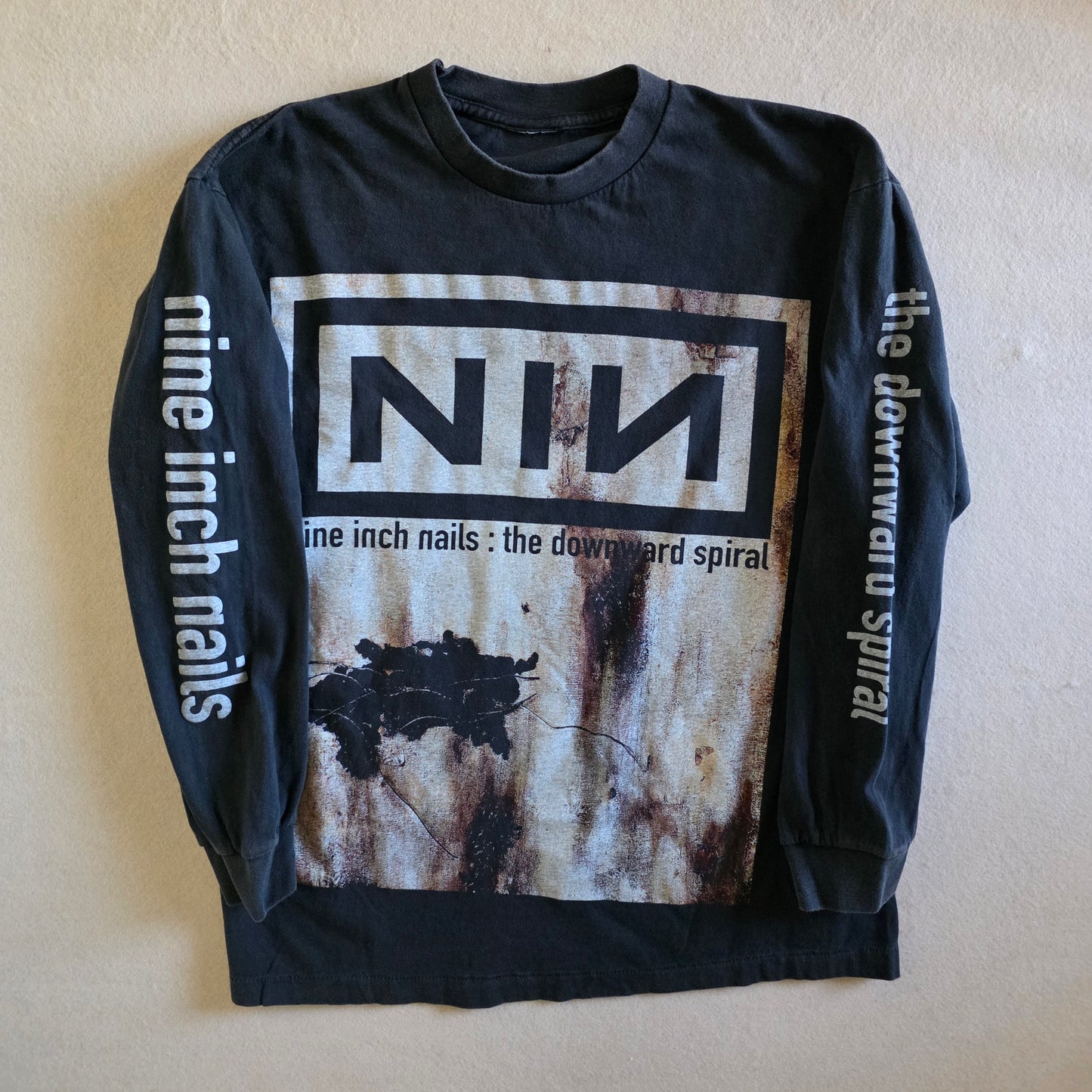 Nine Inch Nails The Downward Spiral 4-sided Print Long Sleeve Tshirt Faded Large