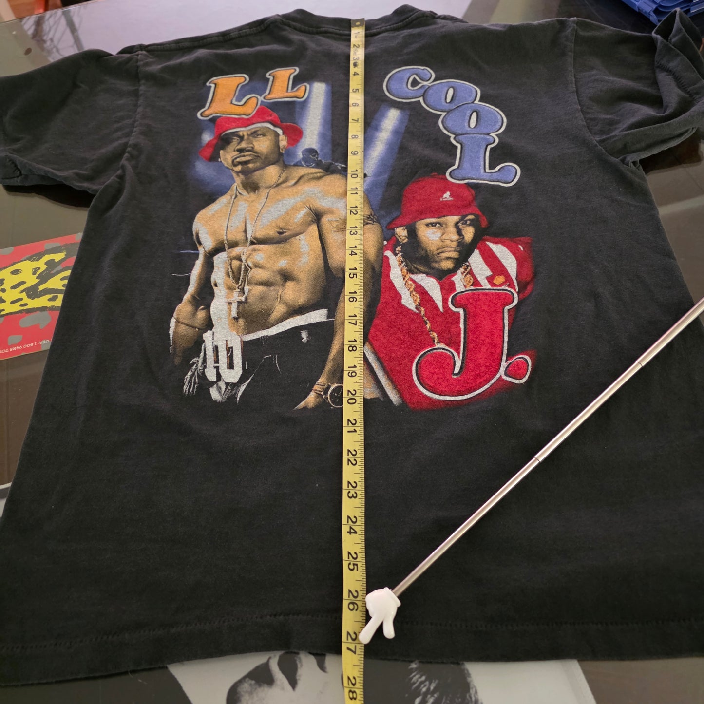 LL Cool J 90s Style Print Rap Tee Tshirt Faded Black L Large
