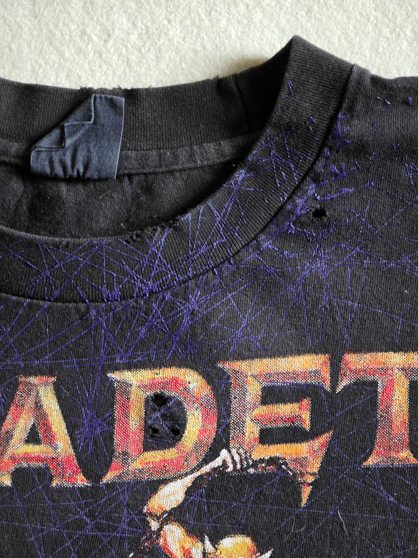 Megadeth Destroyed Overprint Tee Tshirt Distressed XL