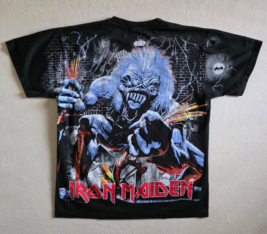 Iron Maiden Eddy the Head All Over Print Overprint Print Tee Tshirt L Large