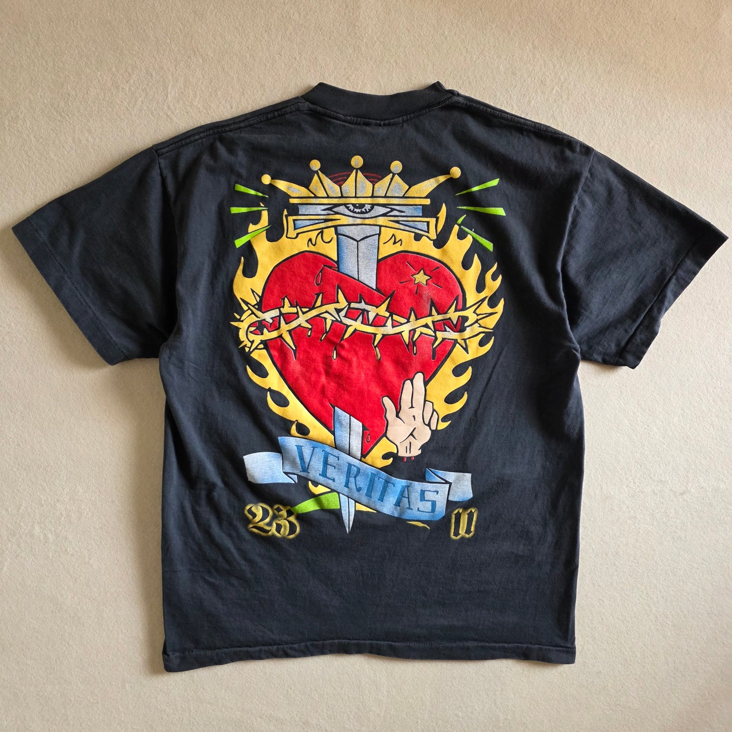 The Offspring 90s Style Americana Album Cover Art Tee Tshirt L Faded Black