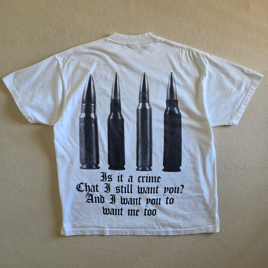 Sade Is It A Crime Double-sided  Tshirt Washed White XL
