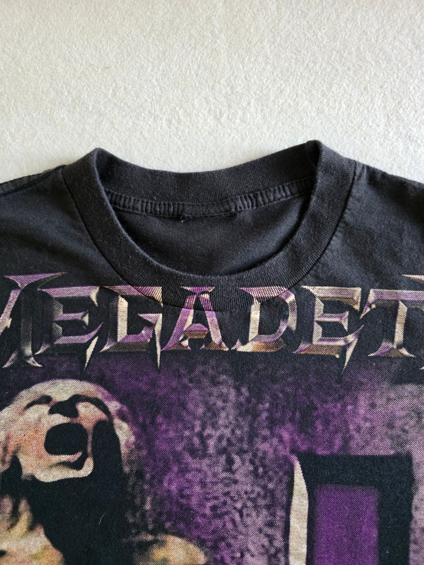 Megadeth Overprint All Over Print Vintage-Style Tee Tshirt Large