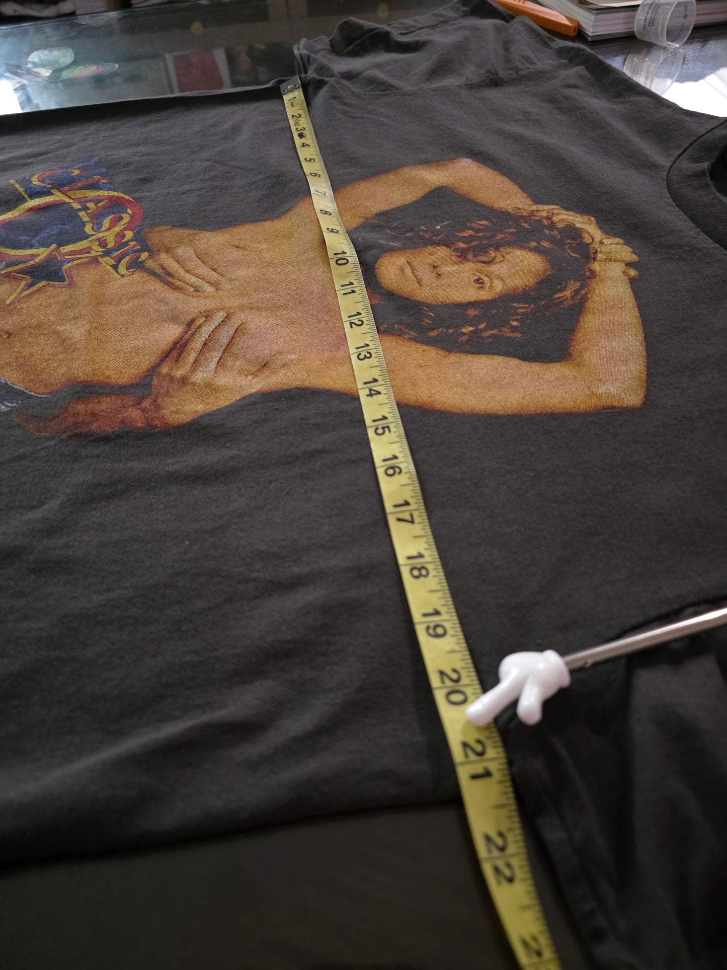 Janet Jackson Naughty By Nature Vintage-Style Tee Tshirt L Faded Black