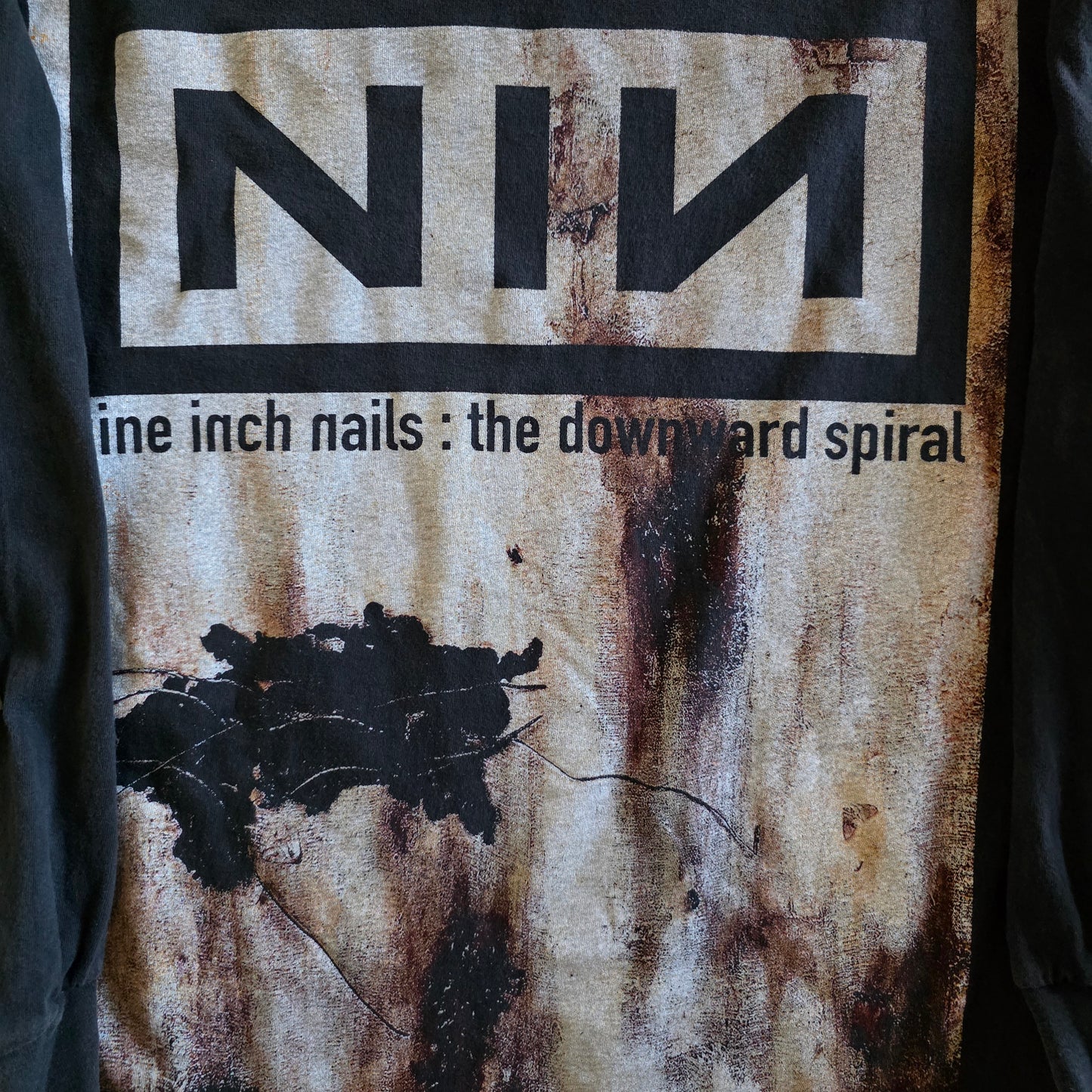 Nine Inch Nails The Downward Spiral 4-sided Print Long Sleeve Tshirt Faded Large