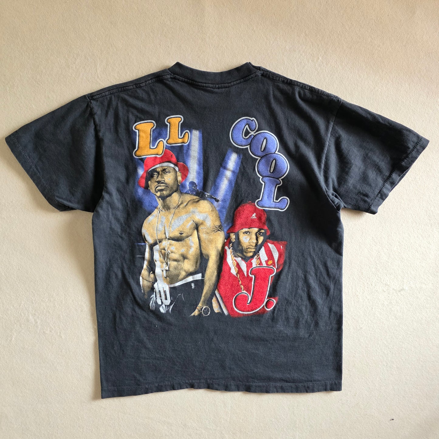 LL Cool J 90s Style Print Rap Tee Tshirt Faded Black L Large