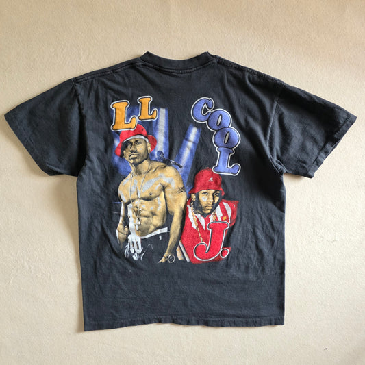 LL Cool J 90s Style Print Rap Tee Tshirt Faded Black L Large