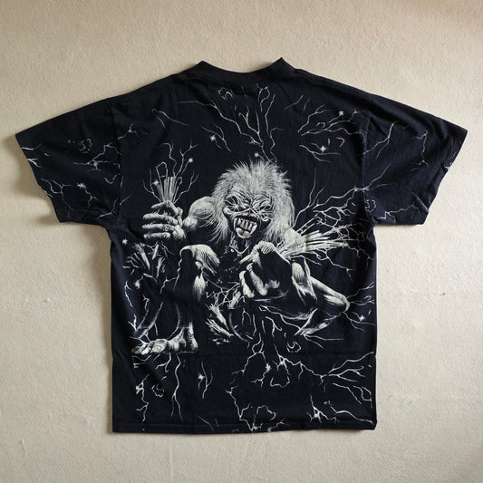 Iron Maiden Overprint All Over Print Graphic Tee Tshirt L