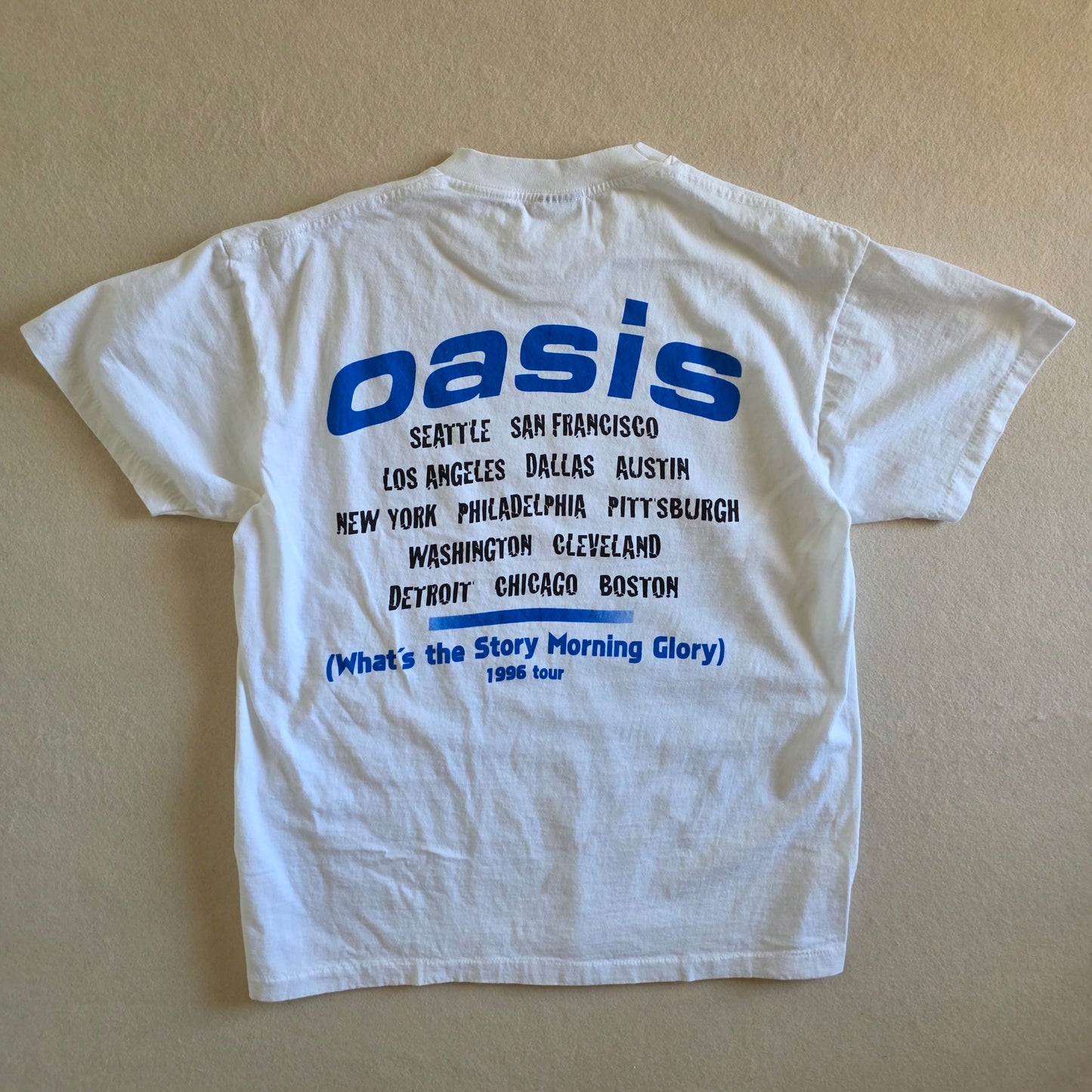 Oasis What's The Story Morning Glory Tour Tshirt L Washed White