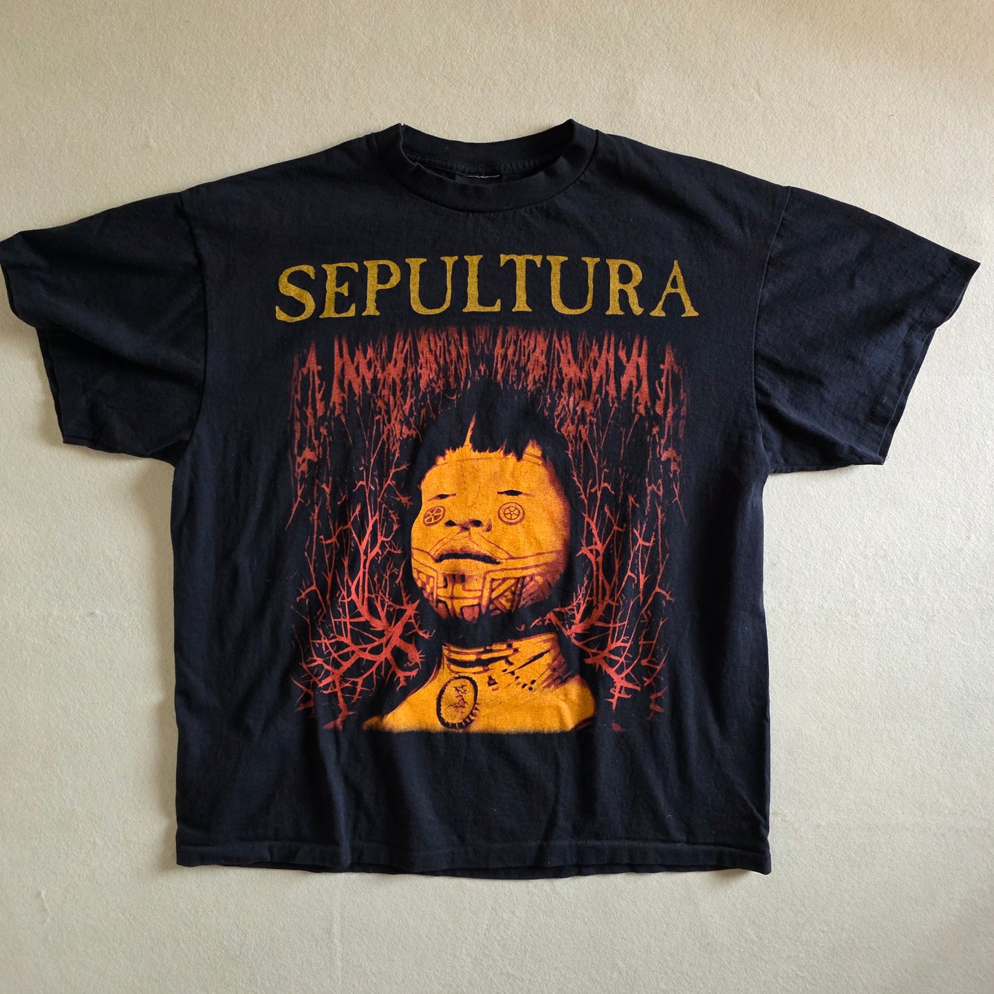 Sepultura Bloody Roots Vintage-Style Graphic Double-sided Tee XL Black