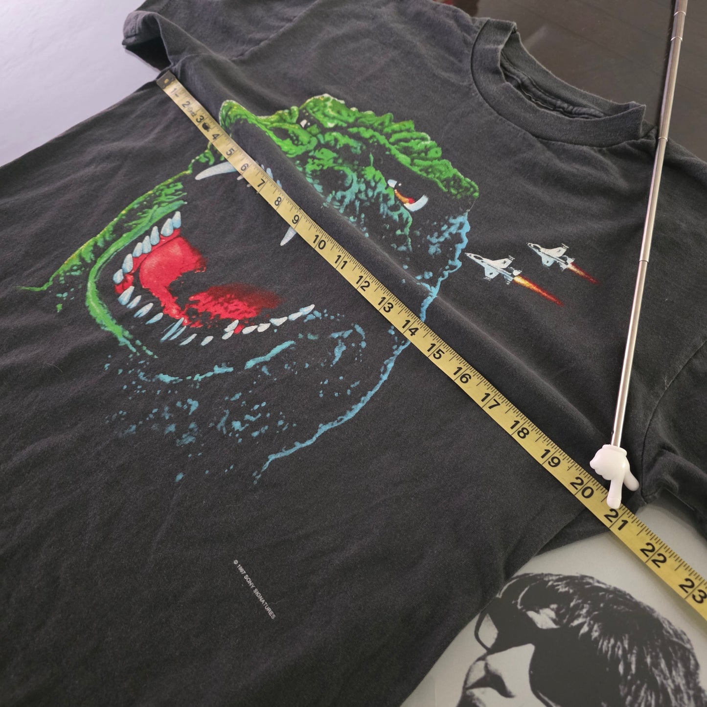 Godzilla Double-sided Print Tee Tshirt L Large Faded Black