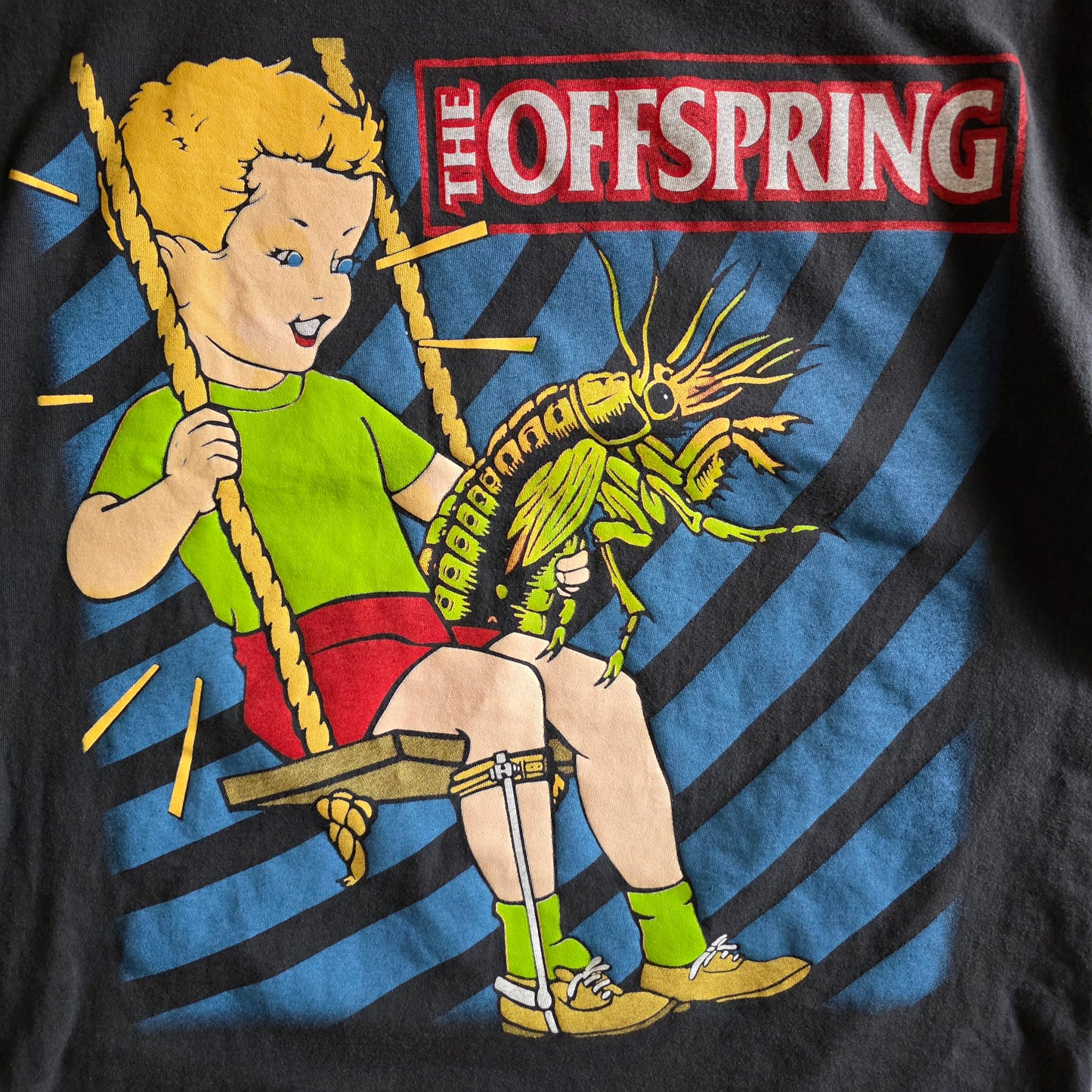 The Offspring 90s Style Americana Album Cover Art Tee Tshirt L Faded Black