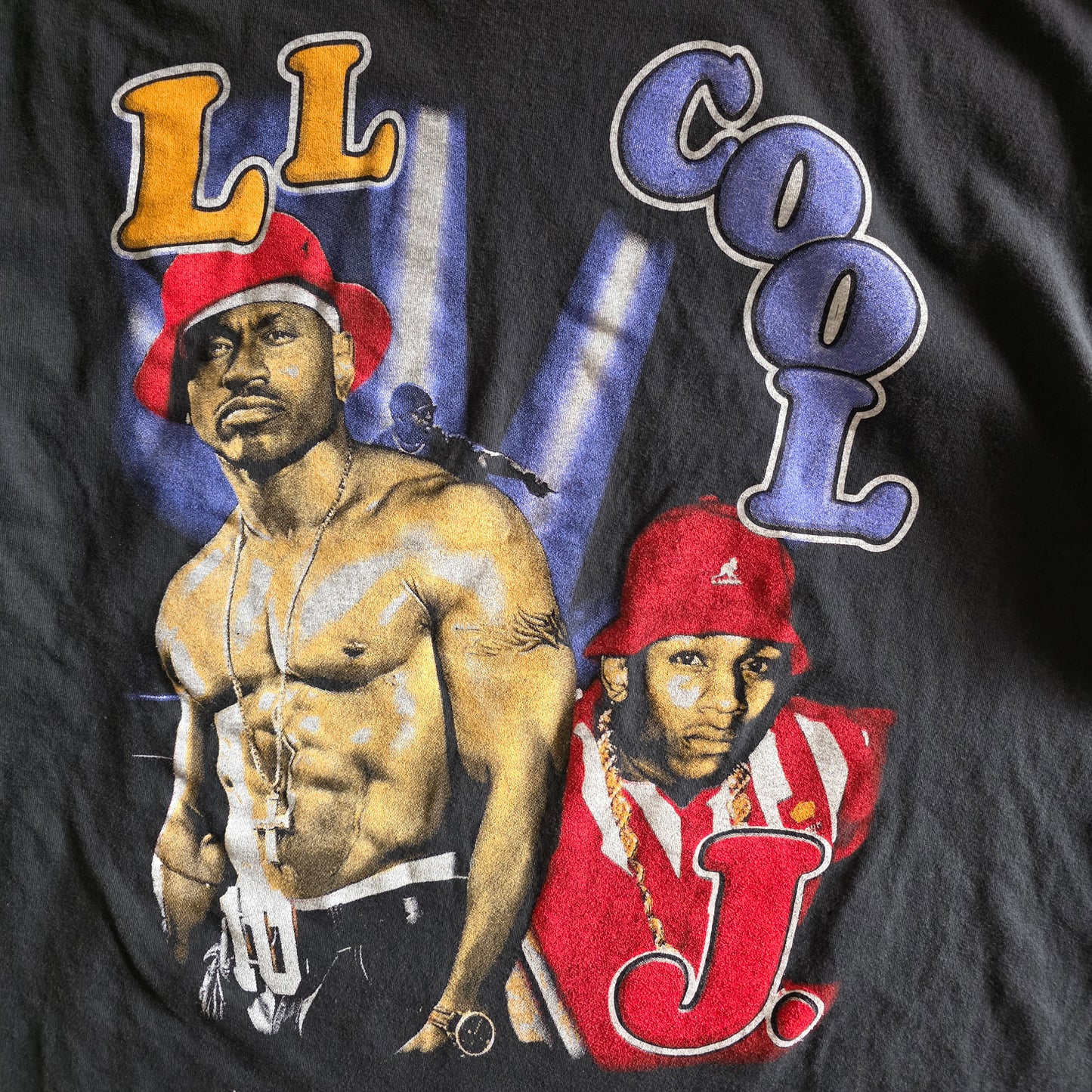 LL Cool J 90s Style Print Rap Tee Tshirt Faded Black L Large