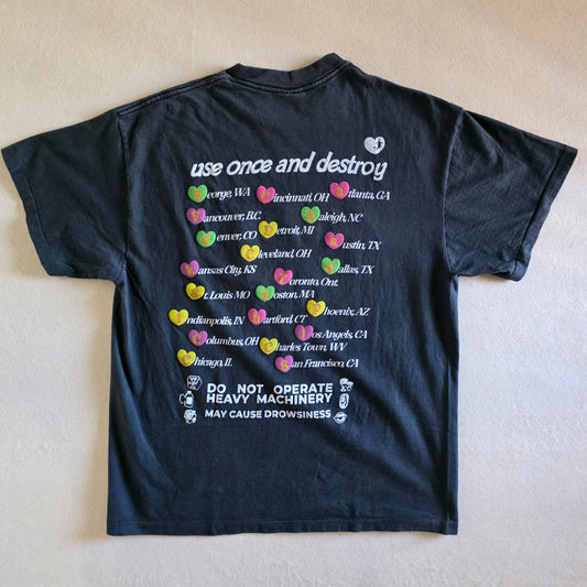 Hole Vintage-Style Double-sided Faded Tour Tee XL Washed Black