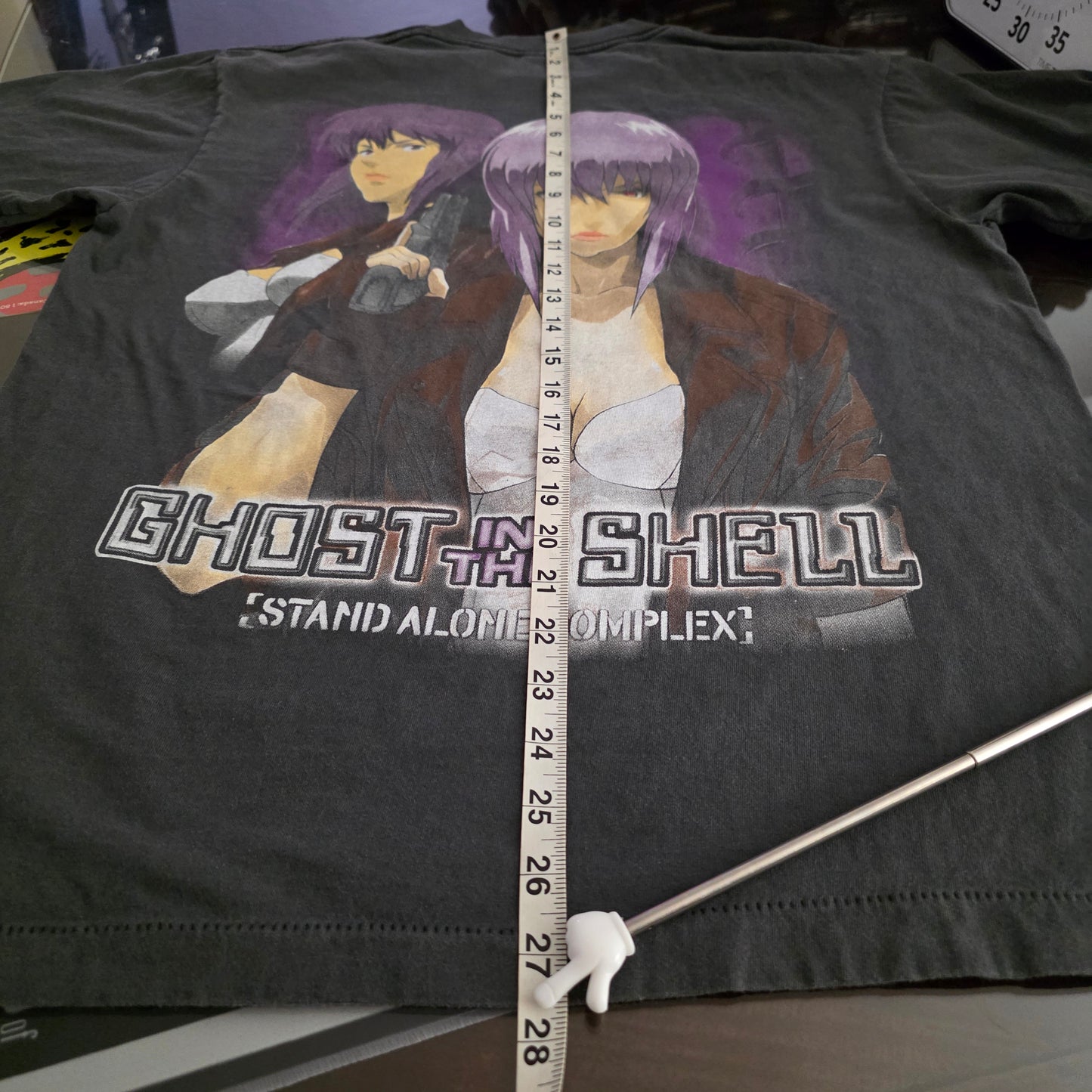 Ghost In The Shell Stand Alone Complex Double-sided Anime Tshirt L Faded Black