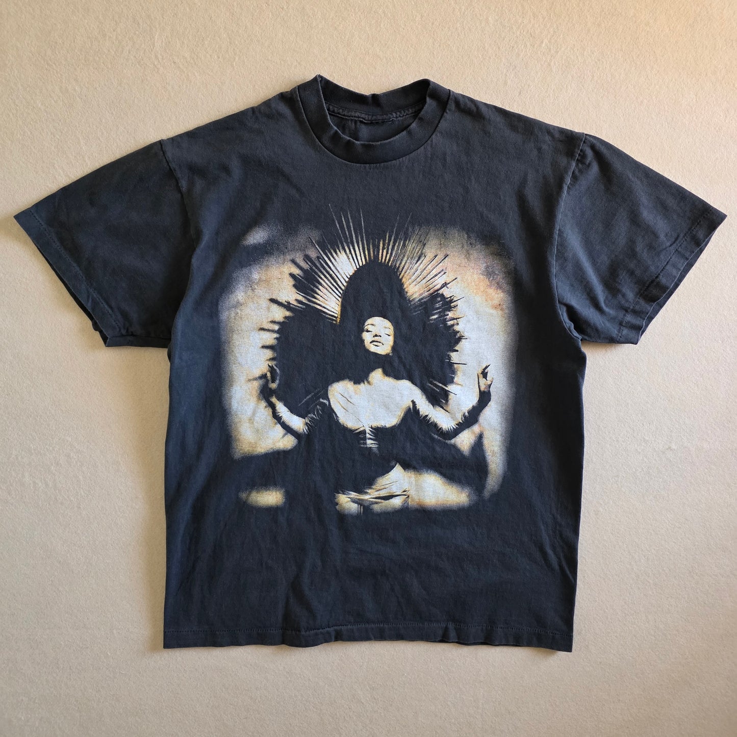 Sade Summer Deluxe Enzyme-washed Graphic Tee Tshirt Large Faded Black