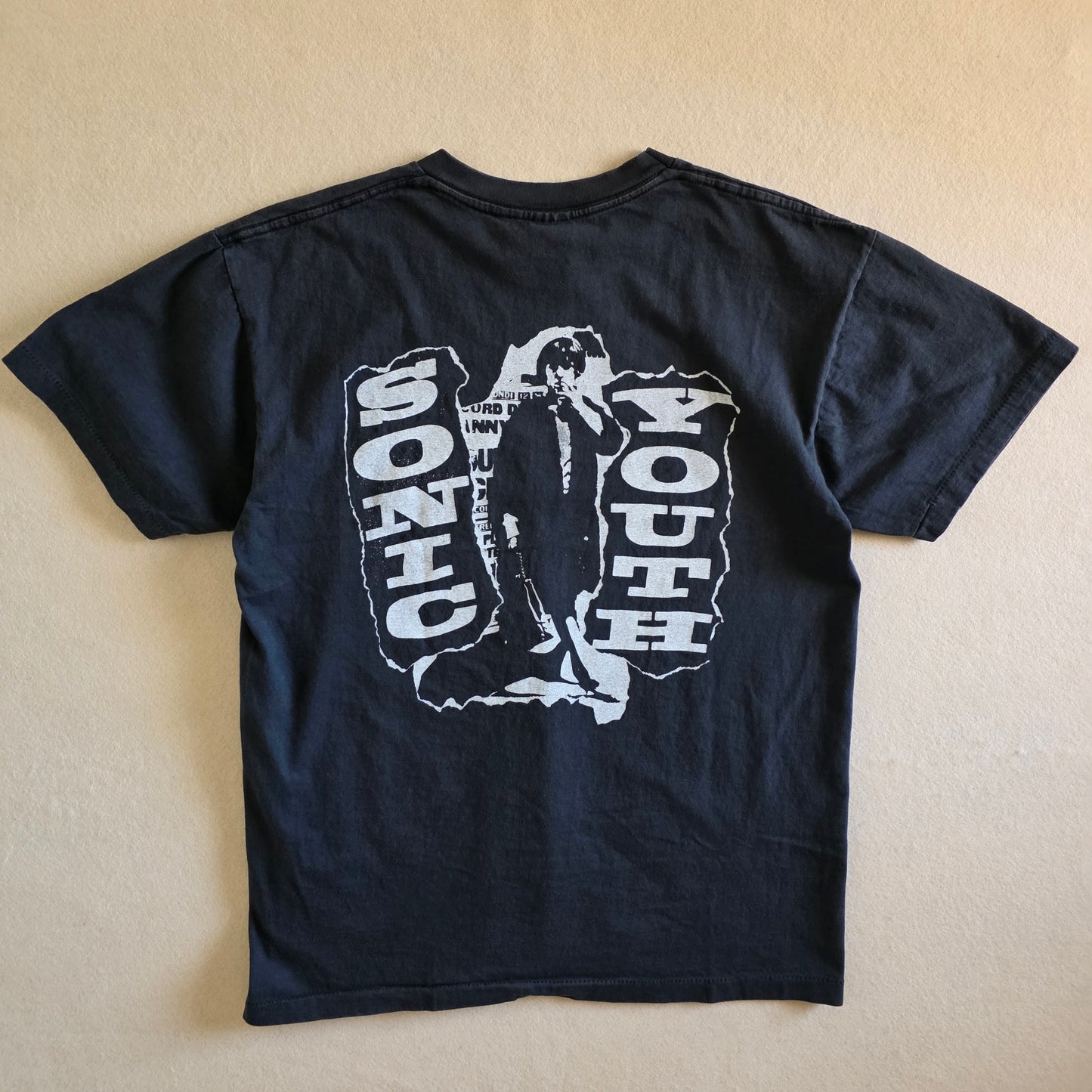 Sonic Youth Tannis Root Anna Karina Graphic Print Tshirt Faded Black L