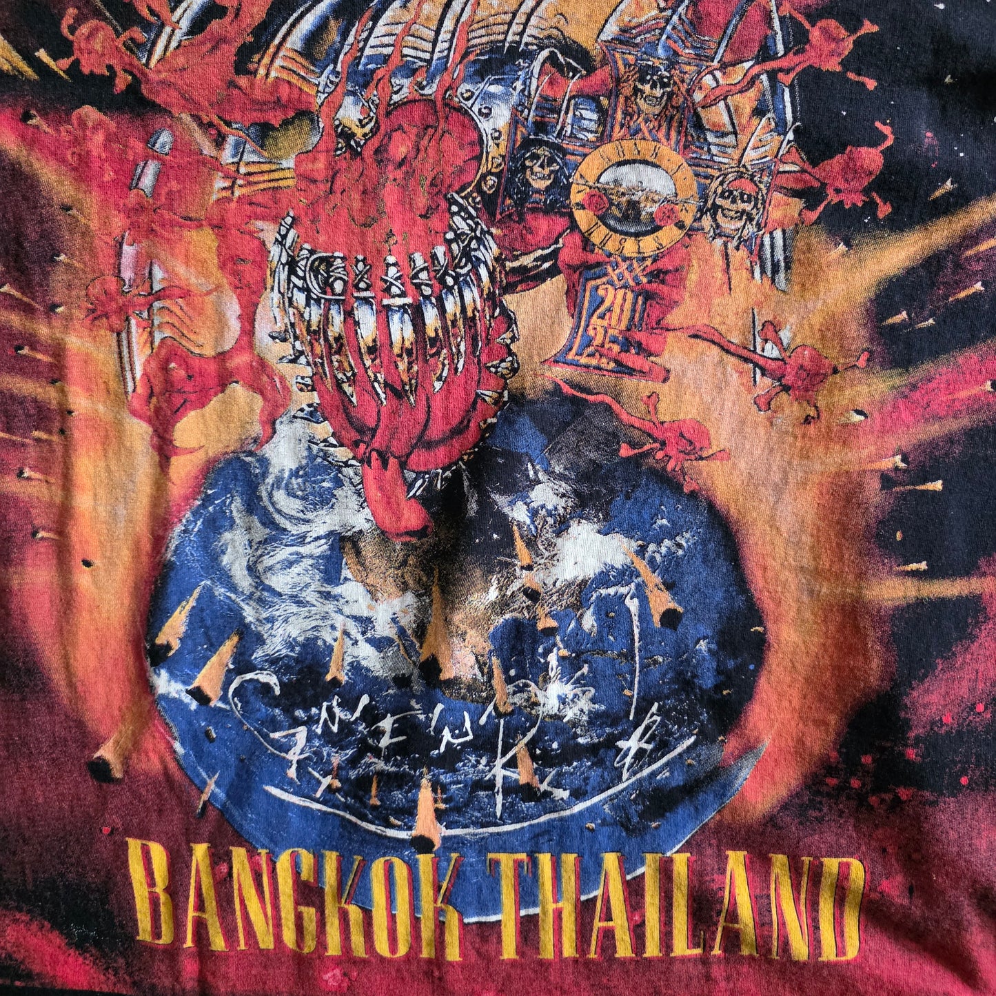 Guns N Roses GNR 2025 Bangkok Thailand Overprint All Over Print Tee Tshirt XL