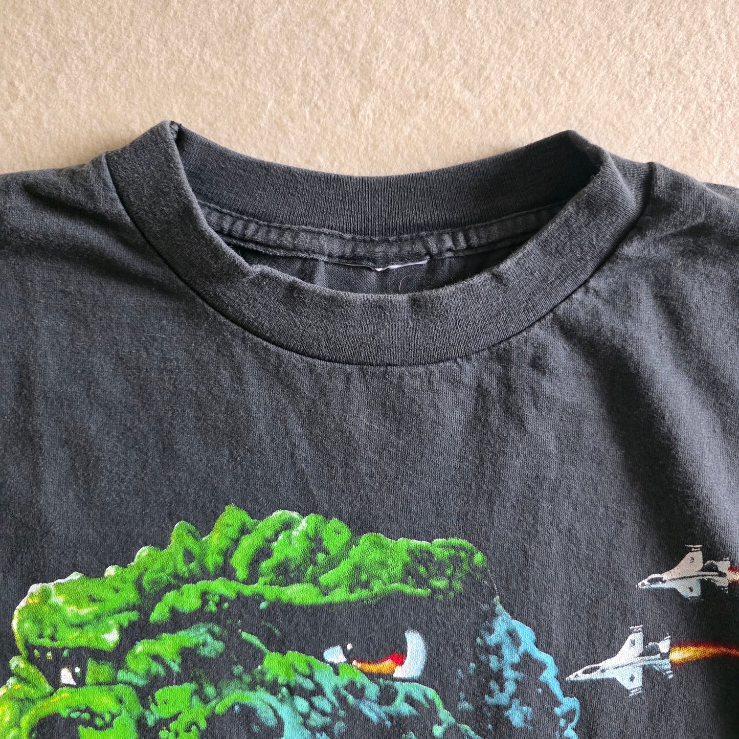 Godzilla Double-sided Print Tee Tshirt L Large Faded Black