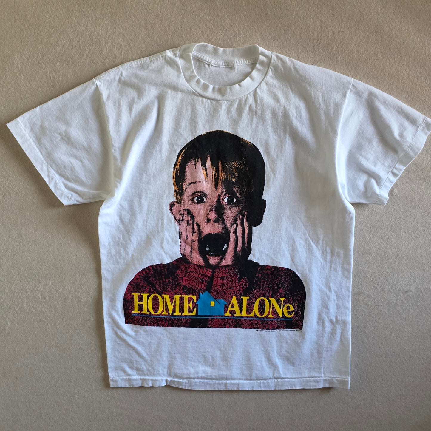 Home Alone Pepsi Retro Movie Tshirt Washed White