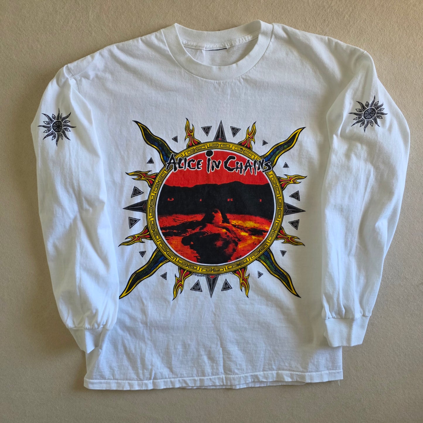 Alice In Chains Dirt 4-sided Print Long Sleeve Tshirt White Large