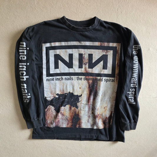 Nine Inch Nails The Downward Spiral 4-sided Print Long Sleeve Tshirt Faded Large