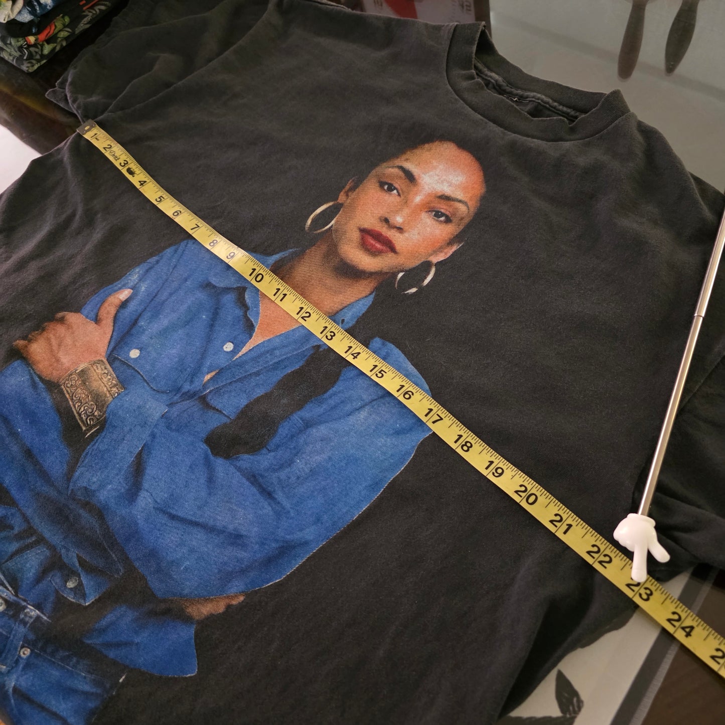 Sade Portrait Big Print Double-sided Tshirt Faded Black XL