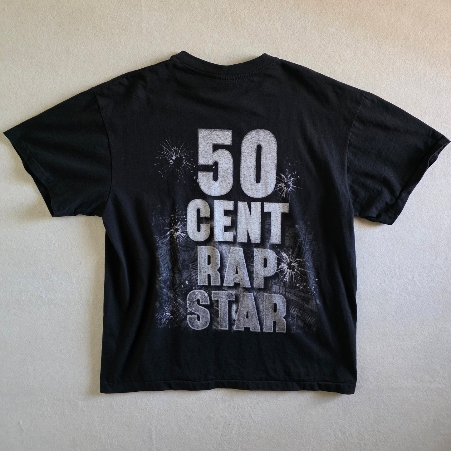 50 Cent Big Print Portrait In Da Club Double-sided Tee Tshirt XL Black