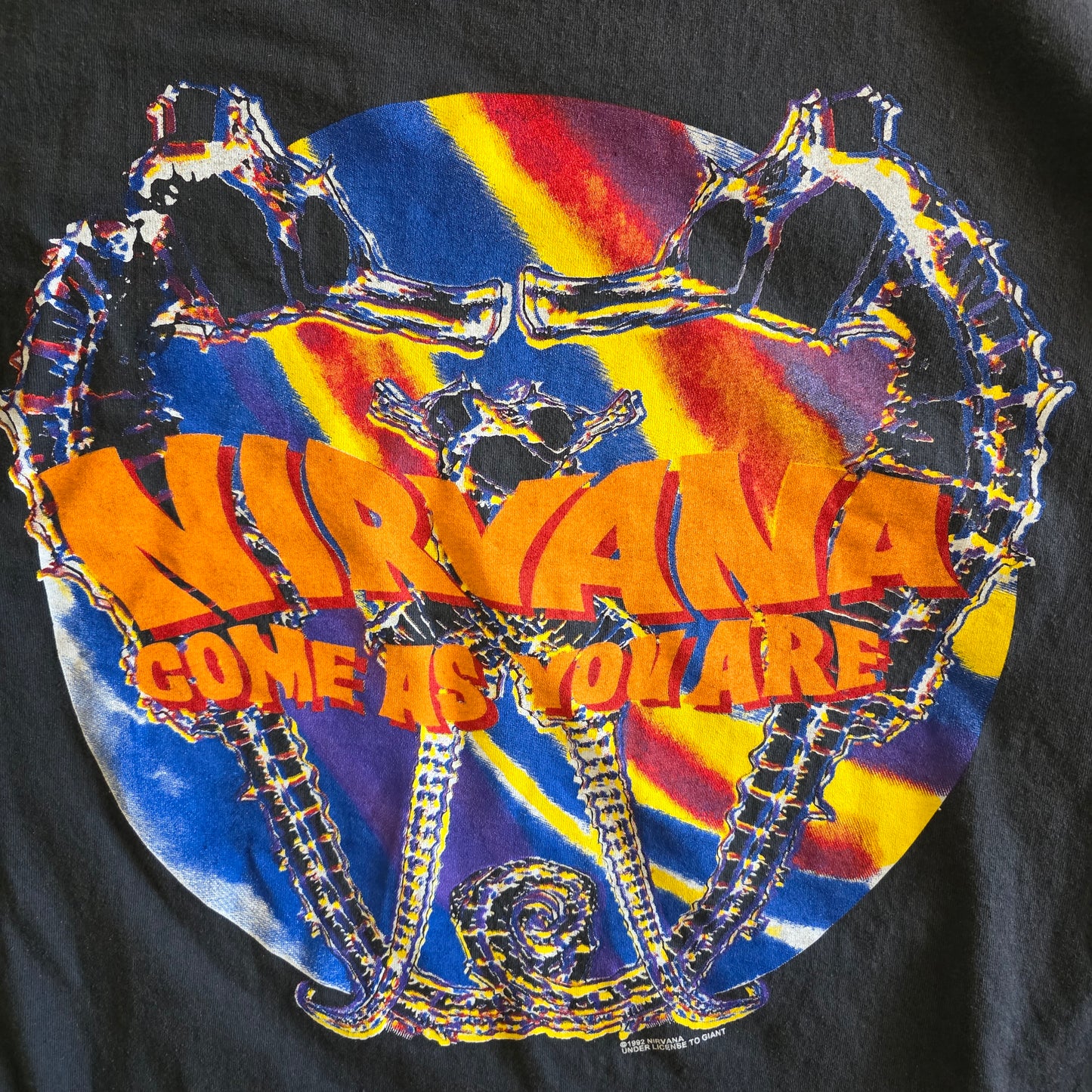 Nirvana Come As You Are Nevermind Double-sided Print Tee Tshirt XL Faded Black