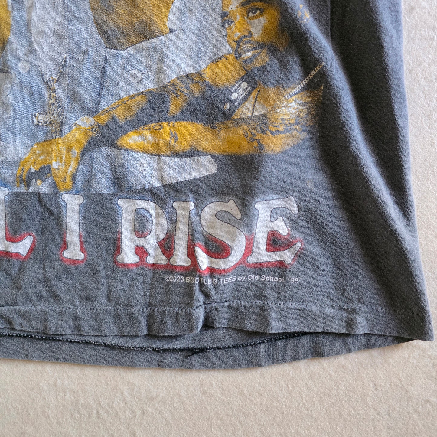 2Pac Tupac Shakur Big Print Vintage-Style Graphic Tee Tshirt XL