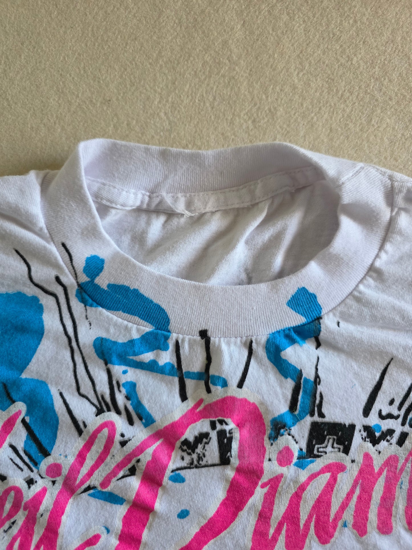 Neil Diamond In The Round 92' Overprint All Over Print Tee Tshirt XL Upcycled