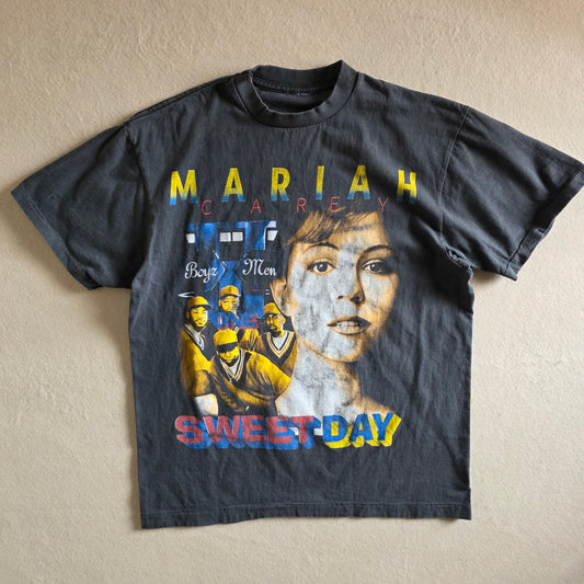 Mariah Carey Boyz II Men One Sweet Day Double-sided Tshirt L Faded Black