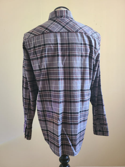 Harley Davidson Men's 120th Anniversary Plaid Shirt - Gray Plaid Sz Med