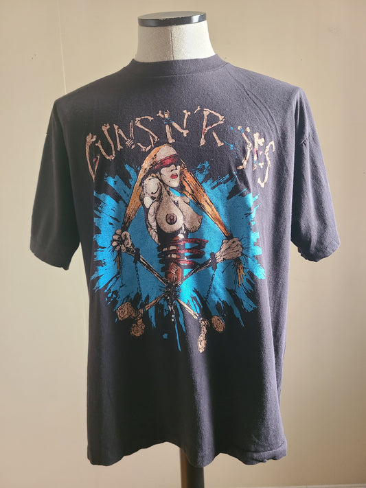 Guns N Roses GNR Pretty Tied Up European Tour Tee Tshirt