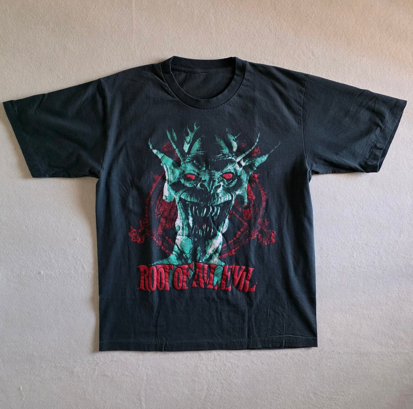 Slayer Root Of All Evil Retro Graphic Double-sided Tee L