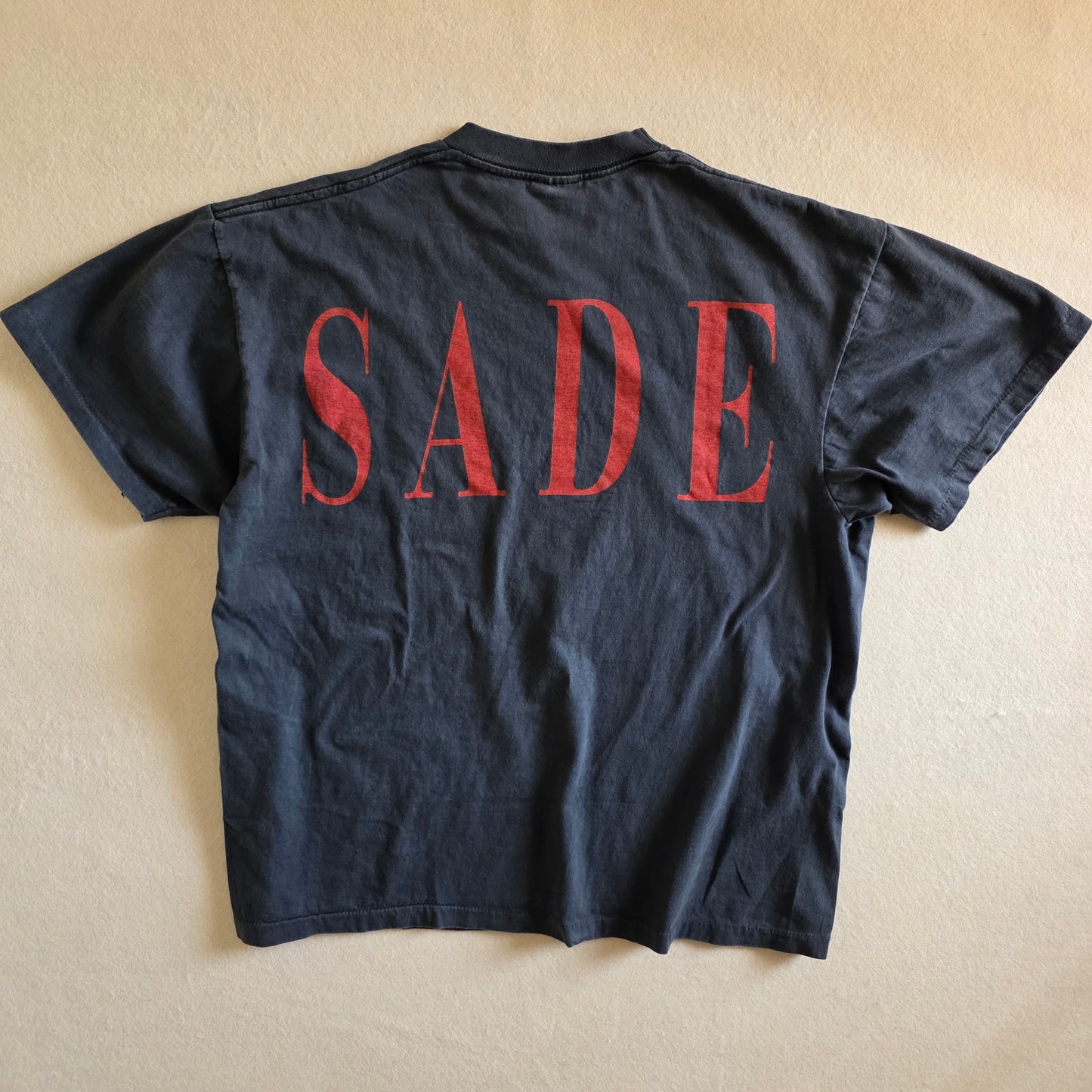 Sade Portrait Big Print Double-sided Tshirt Faded Black XL